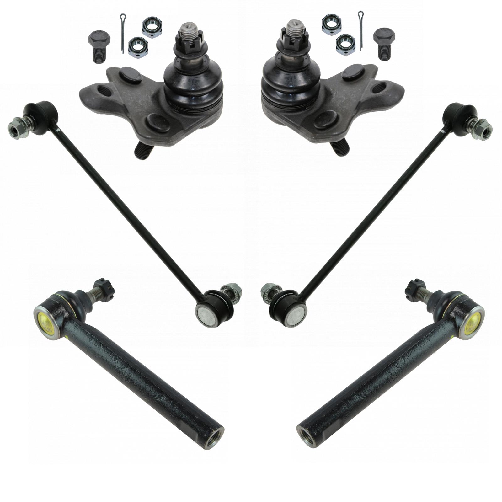 TRQ 6pc Steering Suspension Kit Ball Joints Outer Tie Rods Sway Bar End ...