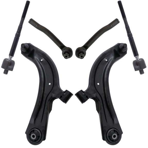TRQ Front Steering & Suspension Kit Control Arm with Ball Joint Tie Rod Fits 2015-2018 Chevrolet City Express 2013-2019 Nissan NV200 Sentra