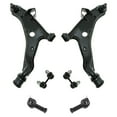 thumbnail image 1 of TRQ 6pc Steering Suspension Kit Control Arms w/ Ball Joints Outer Tie Rods Links PSA65076, 1 of 6