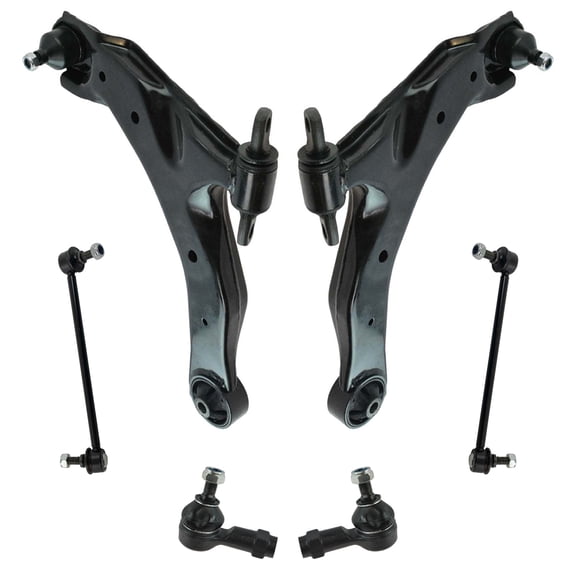 TRQ 6pc Steering Suspension Kit Control Arms w/ Ball Joints Outer Tie Rods Links PSA71572