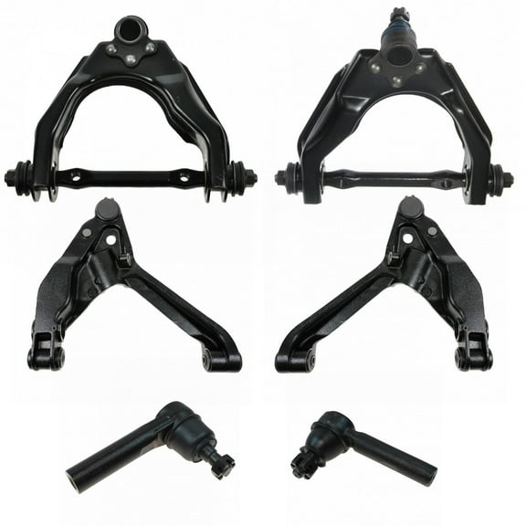 TRQ 6pc Steering Suspension Kit Control Arms w/ Ball Joints Outer Tie Rods PSA72550