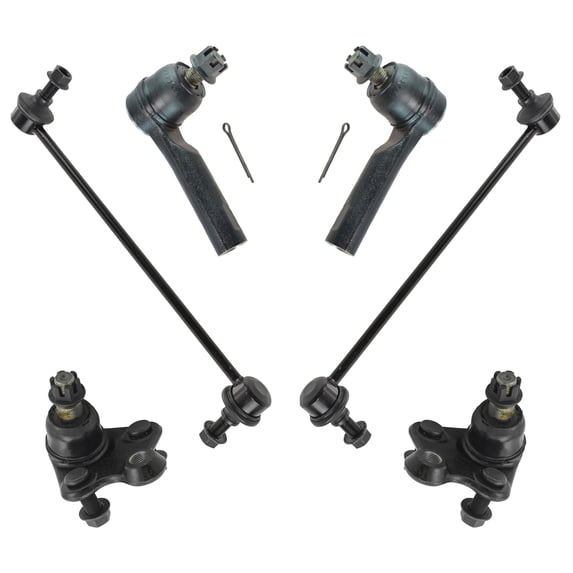 TRQ 6pc Steering & Suspension Kit Lower Ball Joints Sway Bar End Links Tie Rods PSA66399