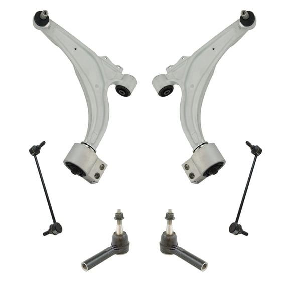 TRQ 6pc Suspension Kit Lower Control Arms w/ Ball Joints Sway Bar Links Tie Rods PSA64999