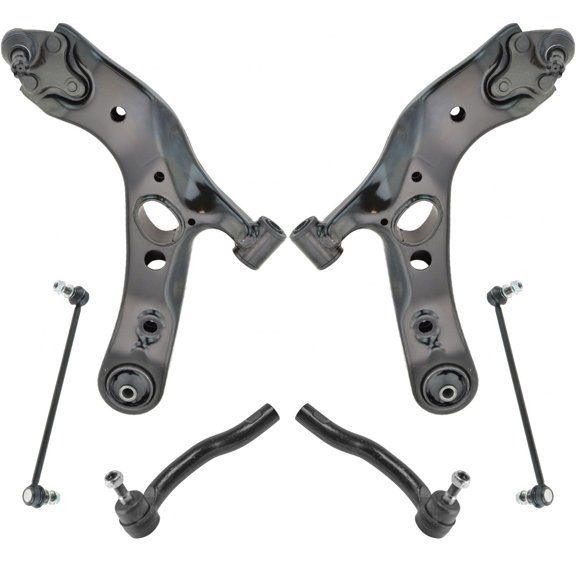 TRQ 6pc Suspension Kit Lower Control Arms w/ Ball Joints Sway Bar Links Tie Rods PSA65001