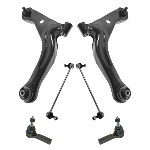 TRQ 6pc Suspension Kit Lower Control Arms w/ Ball Joints Sway Bar Links Tie Rods PSA70043