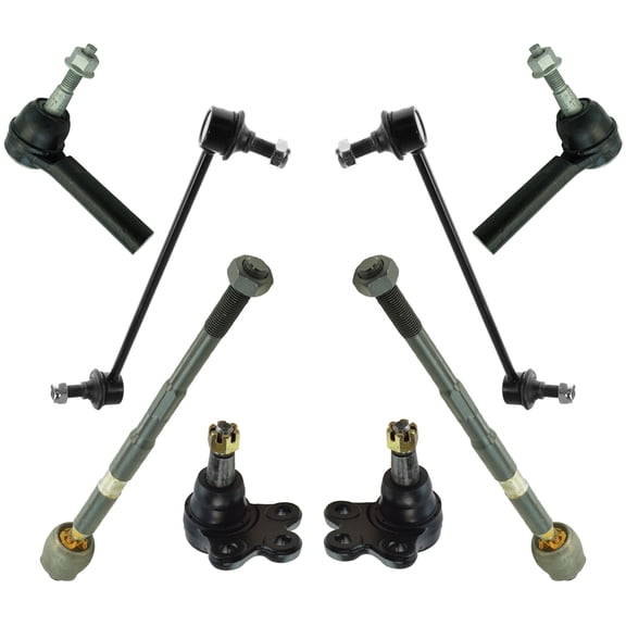 TRQ 8 Piece Steering & Suspension Kit Ball Joints Tie Rods Sway Bar End Links PSA66804