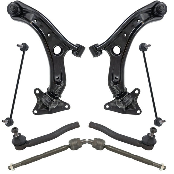 TRQ 8 Piece Steering Suspension Kit Control Arms Tie Rods Sway Bar End Links PSA64924 Fits select: 2009-2012,2013 HONDA FIT