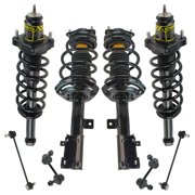TRQ Front and Rear Suspension Kit Complete Strut & Coil Spring Assembly Sway Bar Stabilizer Link Fits 2011-2014 Chrysler 200 2007-2010 Sebring 2008-2014 Dodge Avenger