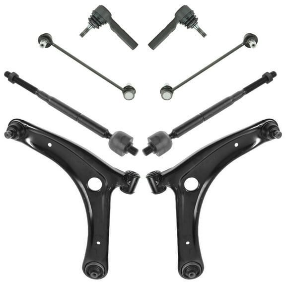 TRQ 8 pc Kit Lower Control Arm Ball Joint Inner Outer Tie Rod Sway Bar Link PSA58859