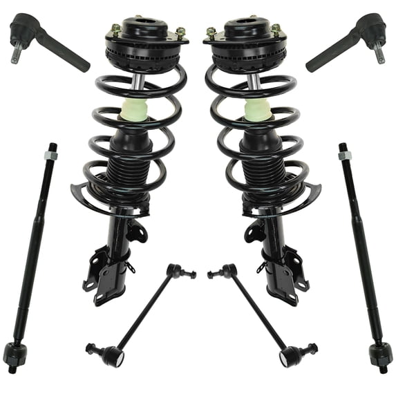 TRQ 8 pc Steering Suspension Kit Complete Strut Spring Assemblies w/ Tie Rods PSA85563 Fits select: 2008-2010 CHRYSLER TOWN & COUNTRY, 2008-2010 DODGE GRAND CARAVAN