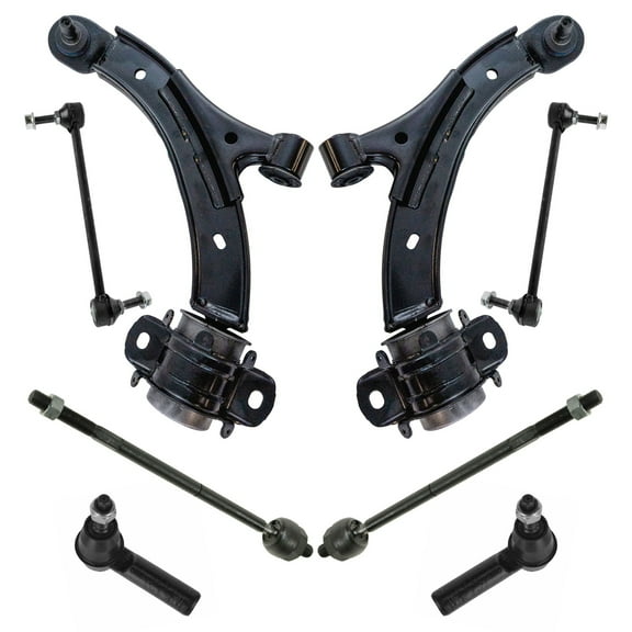 TRQ 8 pc Steering & Suspension Kit Control Arms & Ball Joints Tie Rods End Links PSA63385