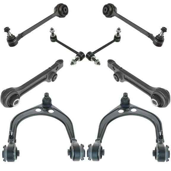 TRQ 8 pc Suspension Kit Upper & Lower Control Arm Assemblies w/ Sway Bar Links PSA63624