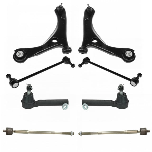 TRQ Front Steering and Suspension Kit Tie Rods Control Arms Ball Joints Sway Bar Links Fits 2011-2016 Chrysler Town and Country 2011-2020 Dodge Grand Caravan 2012-2015 Ram CV