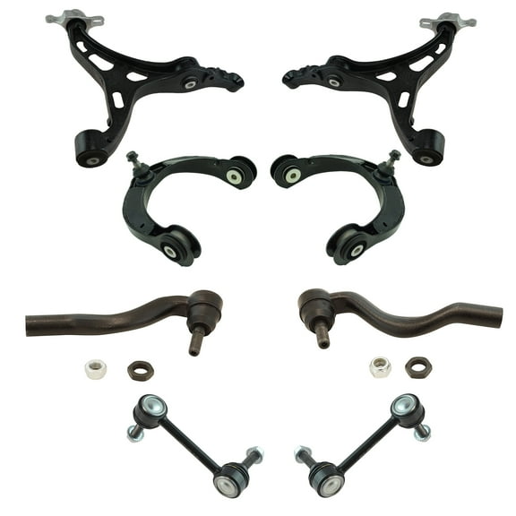 TRQ 8pc Steering & Suspension Kit Control Arms Outer Tie Rods Sway Bar End Links PSA66522