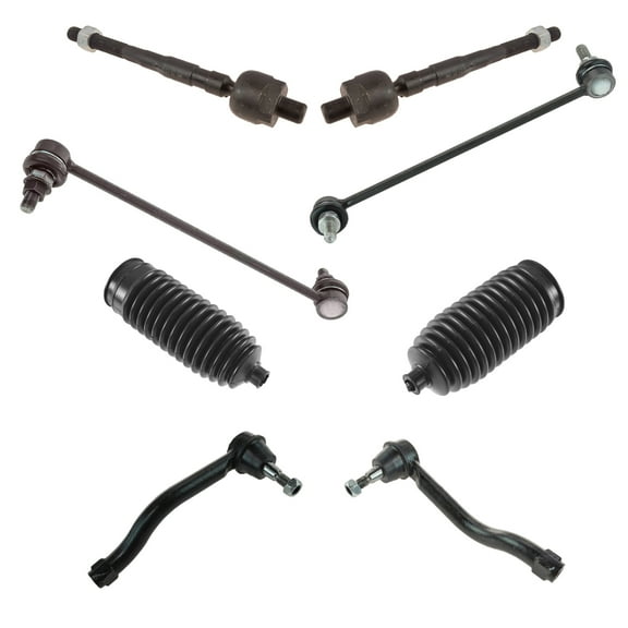 TRQ 8pc Steering Suspension Kit Control Arms Sway Bar Links Tie Rods & Bellows PSA50214