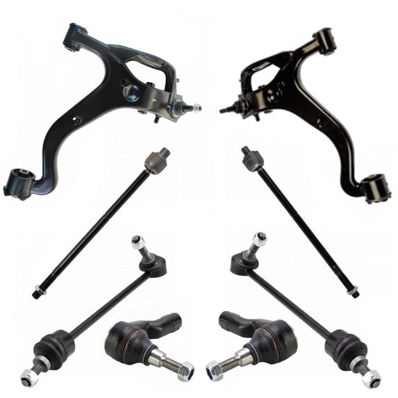 TRQ 8pc Suspension Kit Control Arm Ball Joint Sway Bar Link Tie Rod for LR3 PSA32144 Fits select: 2005-2009 LAND ROVER LR3