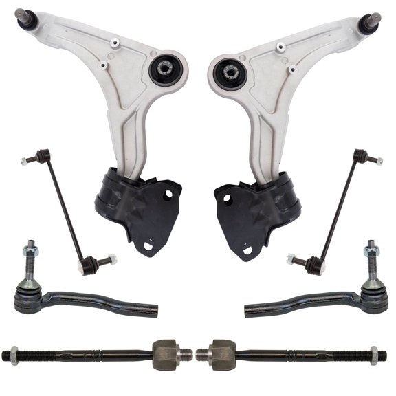 TRQ 8pc Suspension Kit Lower Control Arms W/ Ball Joints Sway Bar Links Tie Rods PSA64998