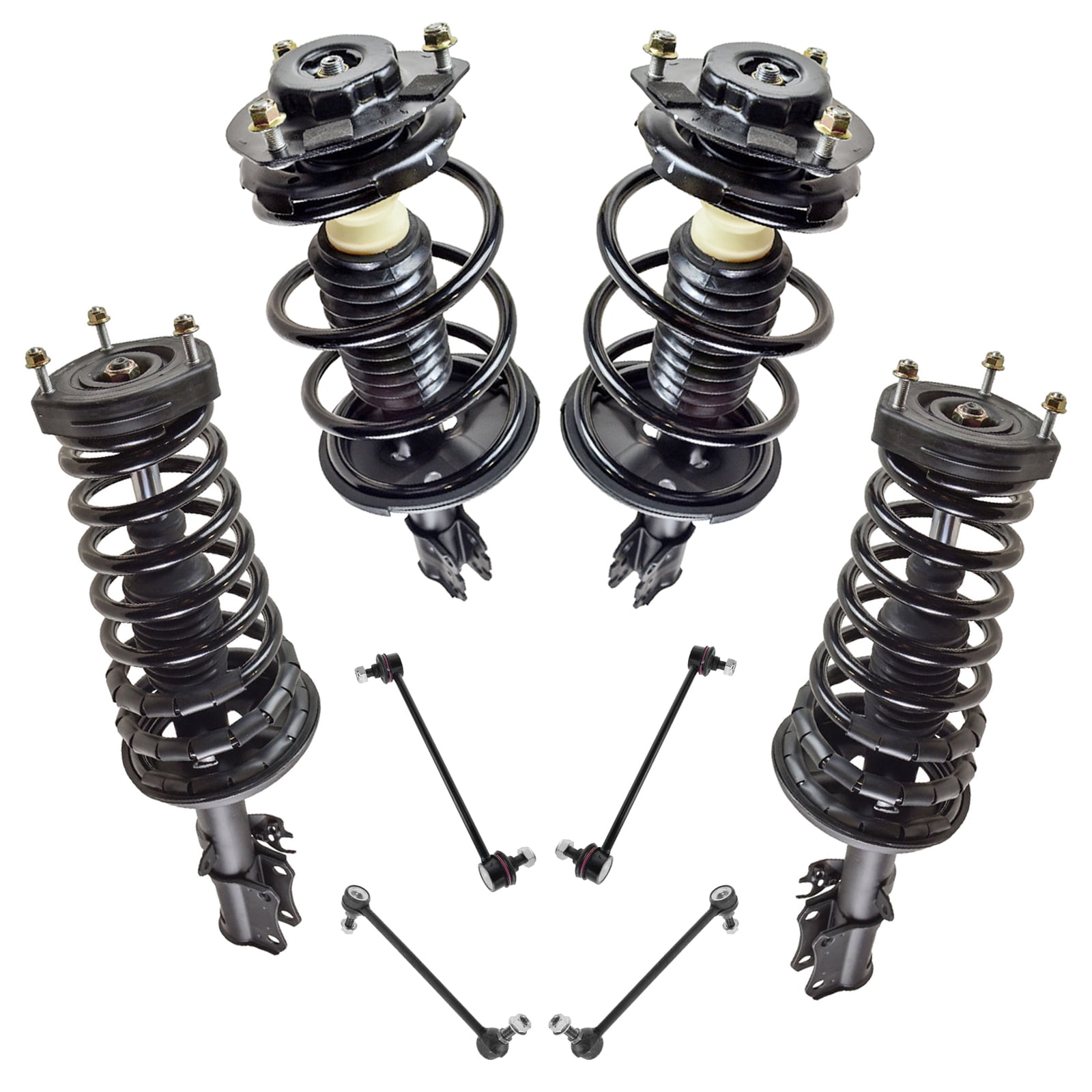 Spring Assembly Samples TRQ 8pc Suspension Kit Strut & Spring Assemblies Sway Bar Links for ...