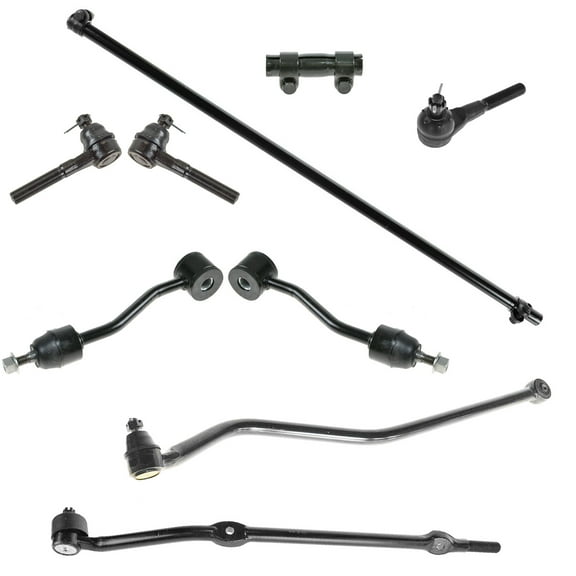 TRQ 9 pc Steering Suspension Kit Tie Rods Track Bar Sway Bar Links for Wrangler PSA63538 Fits select: 1997-2006 JEEP WRANGLER / TJ