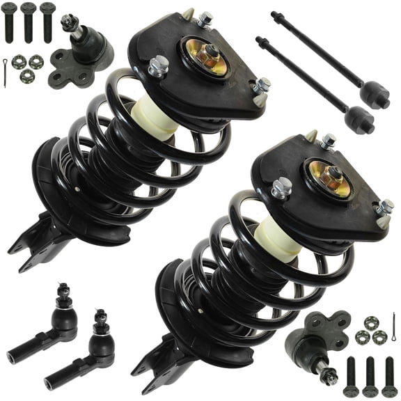 TRQ Ball Joint Tie Rod Complete Quick Loaded Strut Spring Suspension Kit 8pc PSA59856