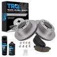 thumbnail image 1 of TRQ Brake Coated Rotor & Ceramic Pad Front Kit w/Fluids for Ford F250 F350 BKA24296, 1 of 5