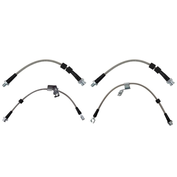 TRQ Brake Hose Set Fits 2011-2014 Chrysler 200 2007-2010 Sebring 2008-2014 Dodge Avenger 2007-2017 Jeep Compass Patriot