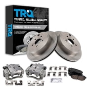 TRQ Rear Brake Pad and Rotor Set Ceramic Vented Rotors Calipers Fits 2013-2016 Scion FR-S 2013-2019 Subaru BRZ 2010-2014 Legacy 2017-2019 Toyota 86