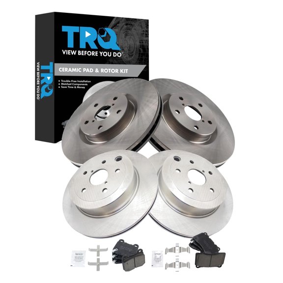 TRQ Brake Pad & Rotor Kit Ceramic Fits 2008-2014 Subaru Impreza 2015-2017 WRX STI