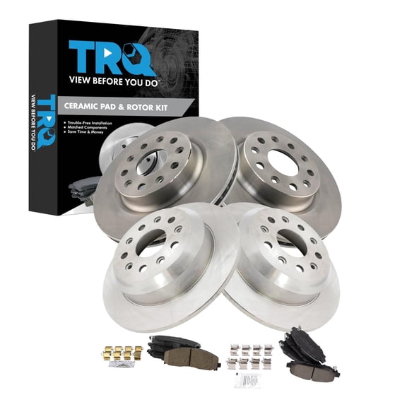 TRQ Brake Pad & Rotor Kit Ceramic Fits 2018-2020 Jeep Wrangler