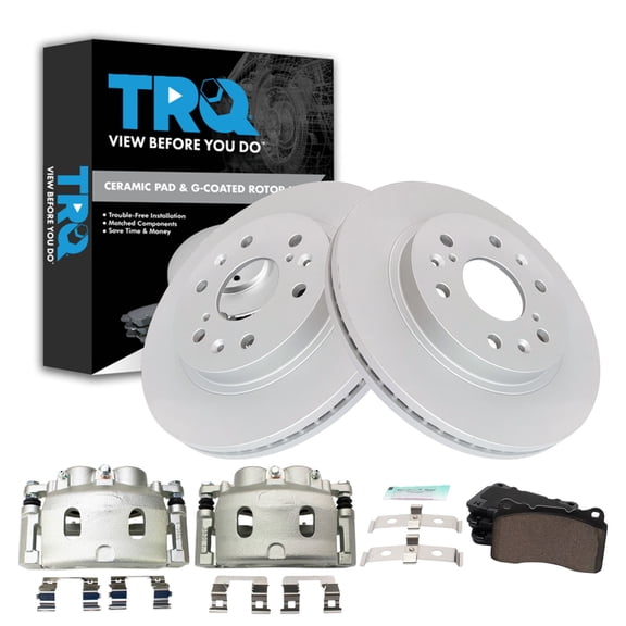 TRQ Brake Pad & Rotor Kit Ceramic Premium G-Coated Fits 2017 Cadillac XTS