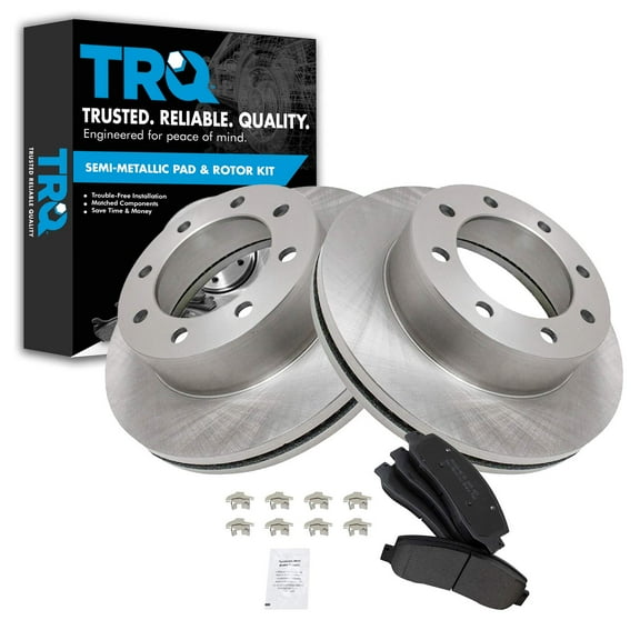TRQ Brake Pad & Rotor Kit Metallic Front for 05-08 Ford F350 Pickup 4WD DRW BKA11200