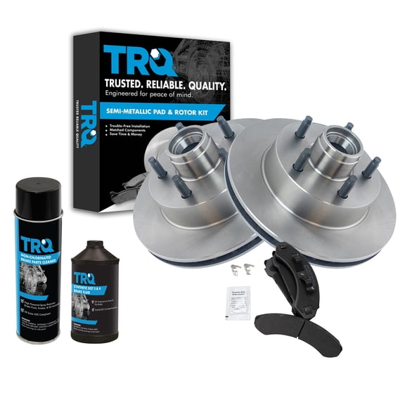 TRQ Front Brake Pad & Rotor Kit; with Chemical Kit Semi-Metallic Fits 1987-1997 Ford Aerostar 1983-1994 Ranger 1994 Mazda B2300 B3000 B4000
