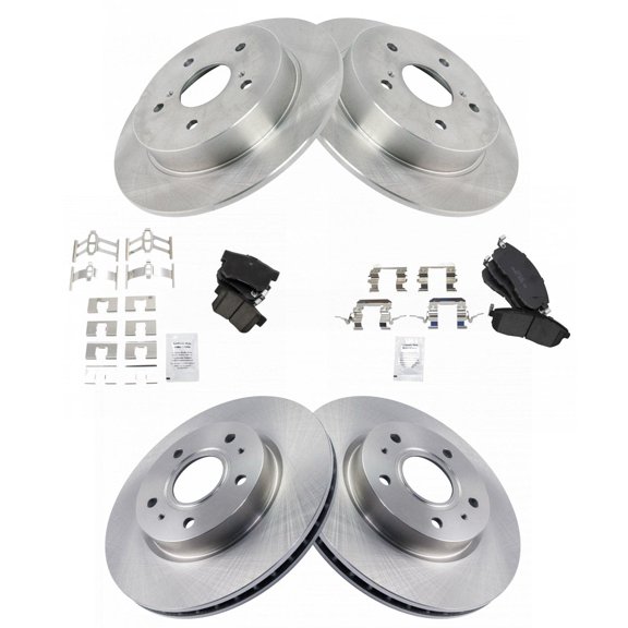 TRQ Front and Rear Brake Pad & Rotor Kit Brake Pads Brake Rotor Ceramic Fits Select 2007-2013 Suzuki SX4