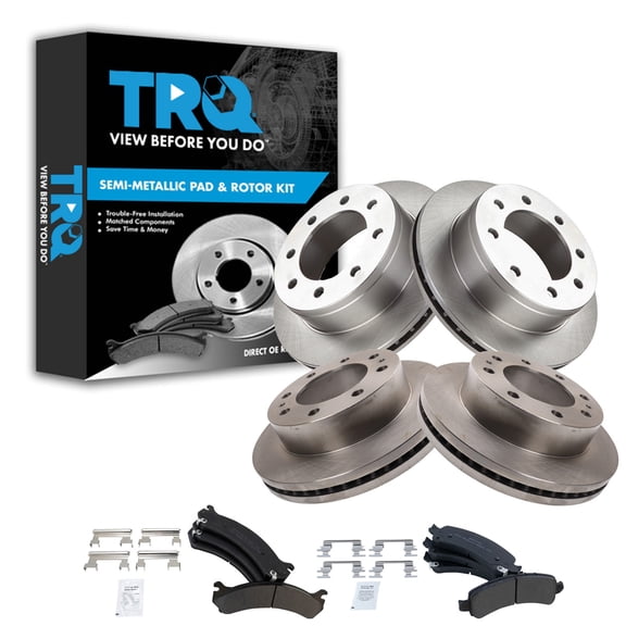 TRQ Brake Pad & Rotor Kit Semi-Metallic Fits 2006-2016 Chevrolet Express 2500 2003-2016 Express 3500 GMC Savana 2500 Savana 3500