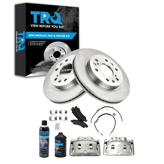 TRQ Brake Pad & Rotor Kit Semi-Metallic Fits 2009 Chevrolet Express 1500 GMC Savana 1500