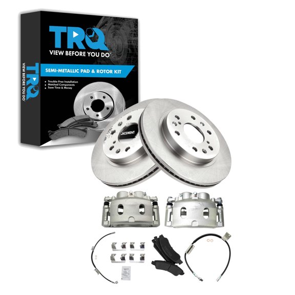 TRQ Brake Pad & Rotor Kit Semi-Metallic Fits 2009 Chevrolet Express 1500 GMC Savana 1500