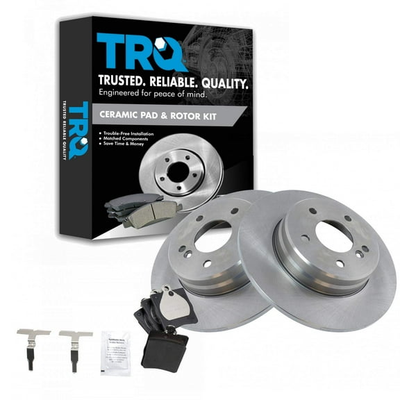 TRQ Brake Pad & Rotor Rear Ceramic Kit Set Fits Select Mercedes Benz