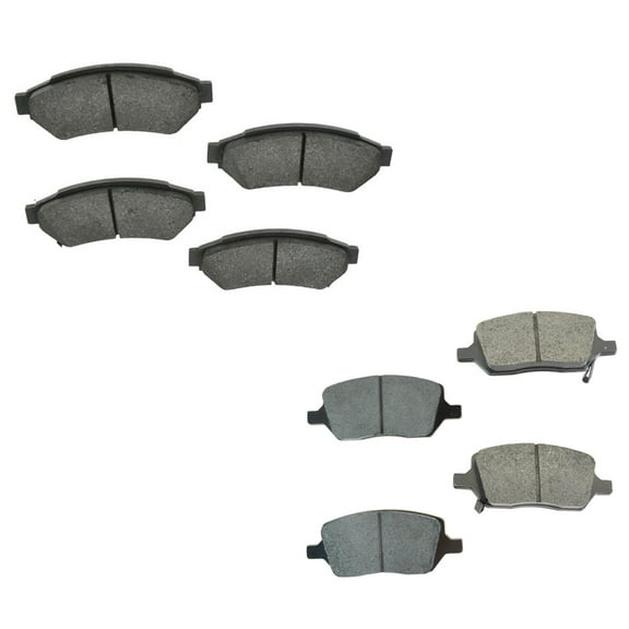 TRQ Brake Pad Semi Metallic Set of 2 Front Rear Kit for Buick Chevy Pontiac BFA12989 Fits select: 2005-2008 CHEVROLET UPLANDER, 2006 PONTIAC MONTANA SV6 INCOMPLETE