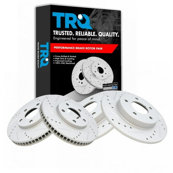 TRQ Brake Performance Rotor Kit Front & Rear Fits Select Buick Cadillac Olds Pontiac