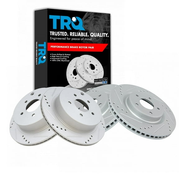 TRQ Brake Performance Rotor Kit Front & Rear Fits Select Infiniti Nissan Q50 QX60 Murano