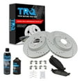 thumbnail image 1 of TRQ Brake Rotor & Coated & Ceramic Pad Front Kit w/Chemicals for Ford BKA18299, 1 of 8