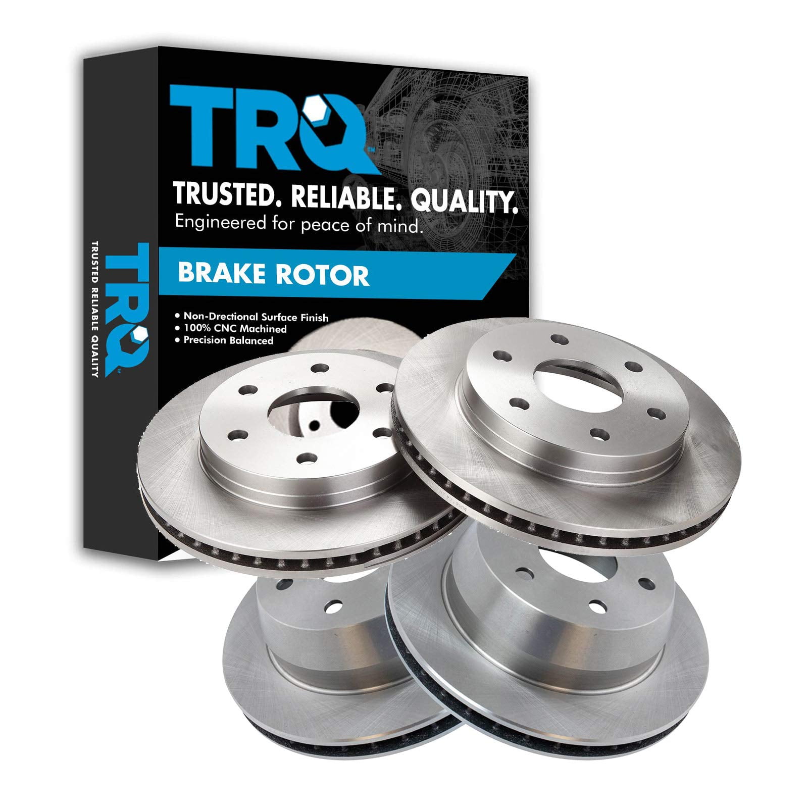 TRQ Brake Rotor Front & Rear Kit of 4 for Cadillac Chevy GMC Pickup SUV ...