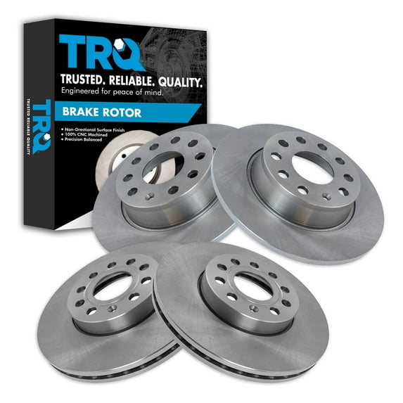 TRQ Brake Rotor Set Fits Select 12-14 Beetle 15-19 e-Golf 10-19 Golf 10-18 Jetta