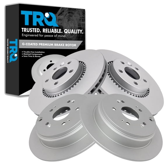 TRQ Front and Rear Brake Rotors Set Premium G-Coated Fits Select 2012-2016 Honda CR-V