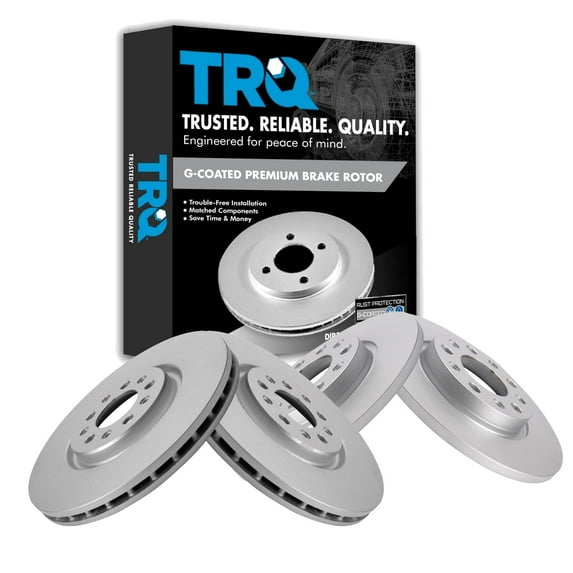 TRQ Front and Rear Brake Rotors Set Premium G-Coated Fits Select 2015-2017 Chrysler 200 2014-2021 Jeep Cherokee