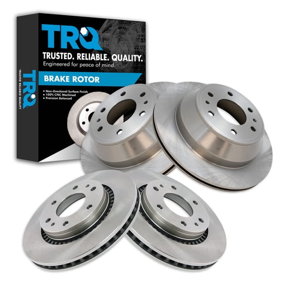 TRQ Front and Rear Brake Rotors Set Fits Select 2006-2007 Buick Rainier 2006-2009 Chevrolet Trailblazer GMC Envoy Isuzu Ascender 2007-2009 Saab 9-7x