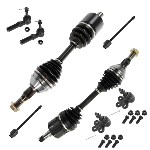 TRQ Front Steering & Suspension Kit Ball Joint CV Axle Shaft Assembly Tie Rod Fits Buick Chevrolet Oldsmobile Pontiac