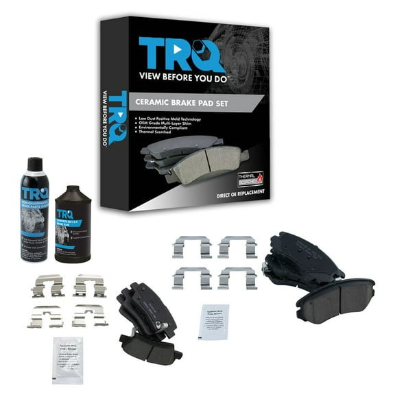 TRQ Ceramic Brake Pad Front & Rear Kit w/Fluids for Soul Elantra Sonata Tiburon BFA15260 Fits select: 2010-2013 KIA SOUL, 2009-2010 HYUNDAI SONATA
