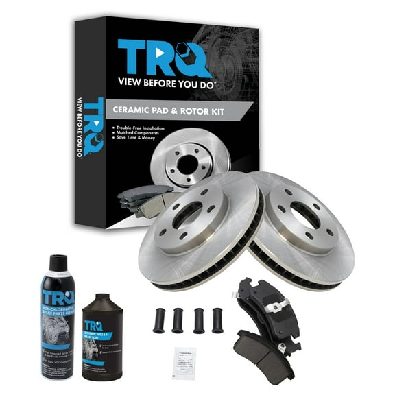 TRQ Ceramic Brake Pad & Rotor Front Kit w/Fluids for Century Venture Grand Prix BKA16453 Fits select: 1996-1999 BUICK LESABRE, 1998-1999 OLDSMOBILE 88