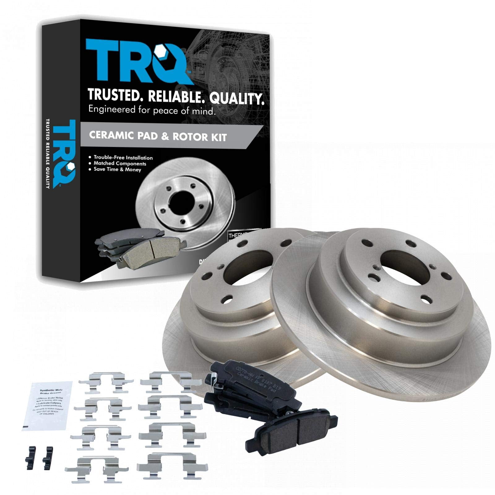 TRQ Ceramic Brake Pad & Rotor Set Kit Fits Select Subaru Impreza ...